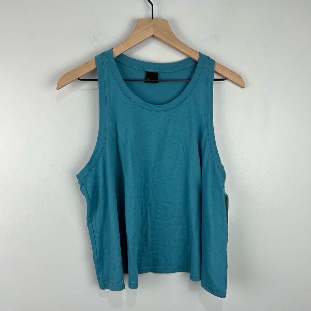 Free Press Blue Cotton Blend Swing Tank L NWT